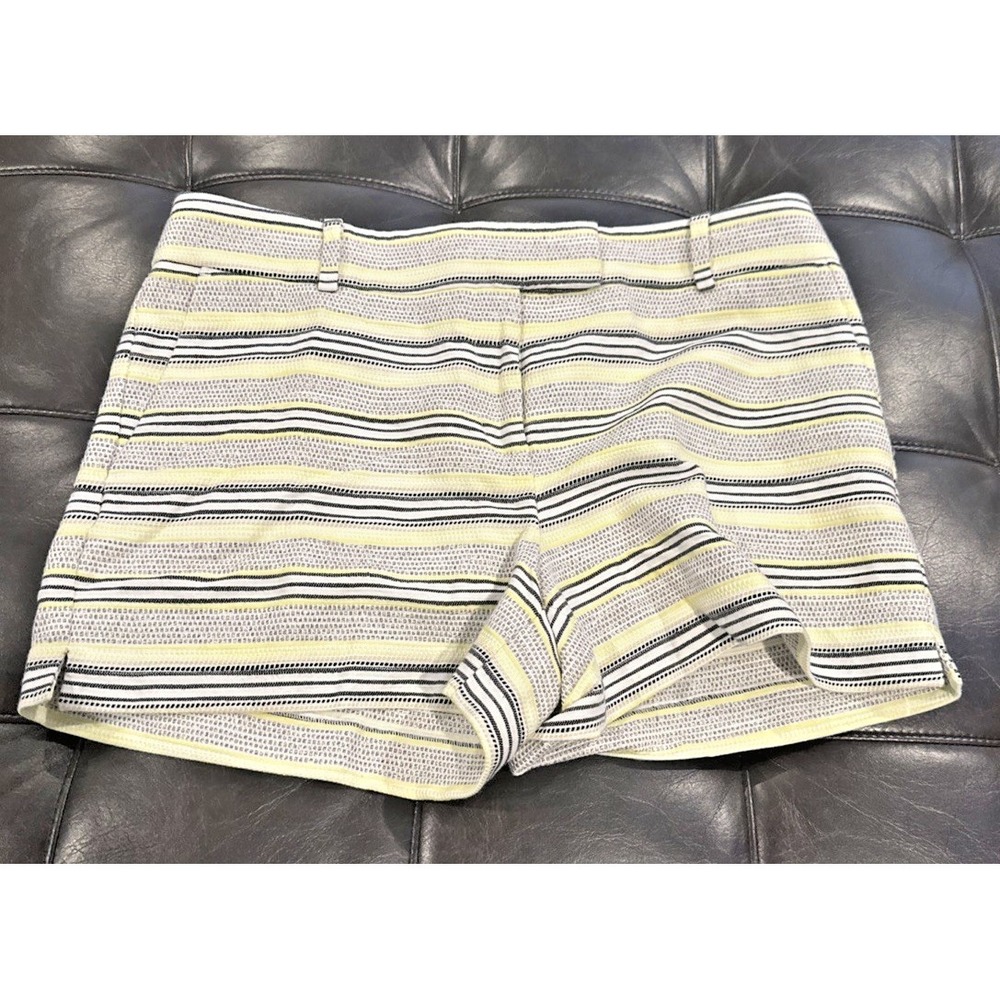Ann Taylor Loft Size 12 The Riviera Short Textured Multi Stripe 4" LInen Blend‎ - Picture 2 of 11